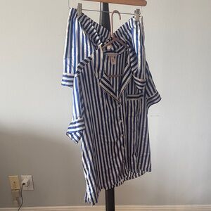 Victoria's Secret lapis lazuli and white Striped Pajama Set